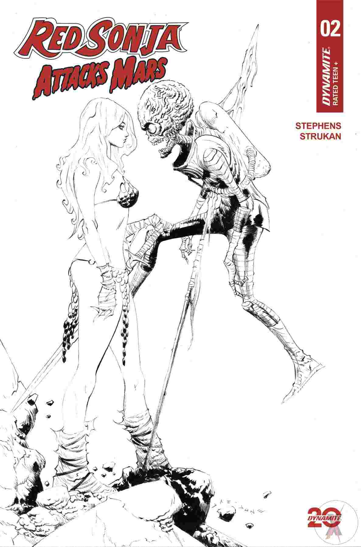 Red Sonja Attacks Mars #2 Cvr E 10 Copy Incv Lee Line Art