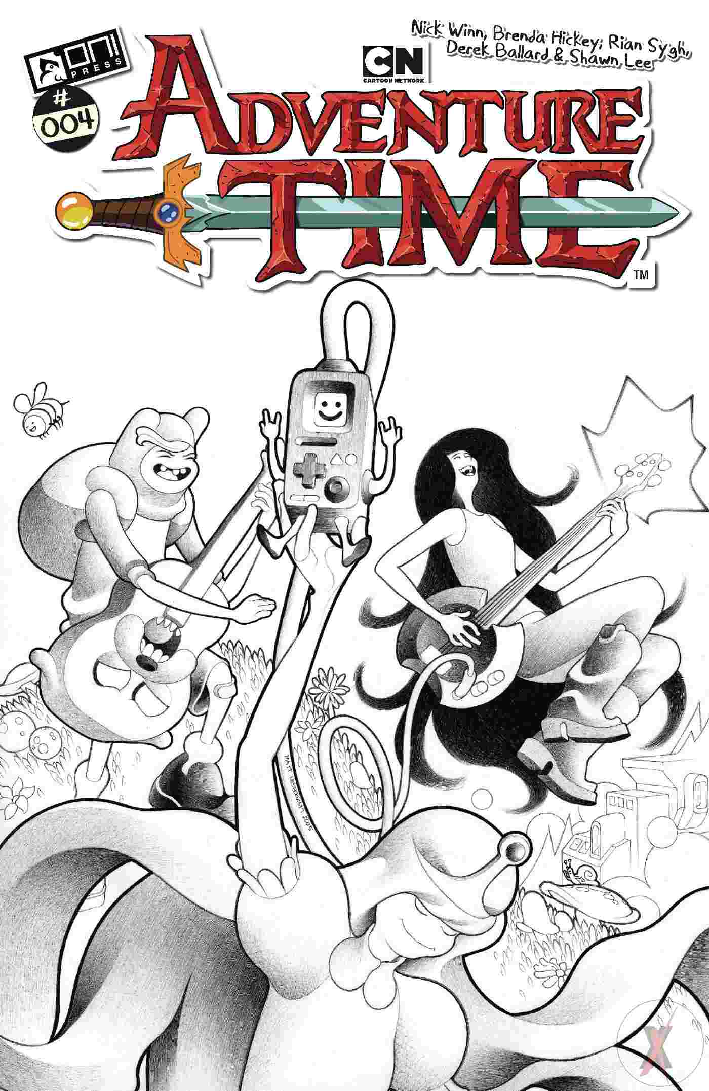 Adventure Time (2025) #4 Cvr F 50 Copy Incentive B&W Lesniewski