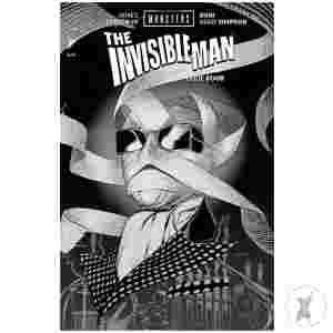 Universal Monsters The Invisible Man #4 (Of 4) Cvr D Inc 1:25 Ryan Sook B&W Horror Var