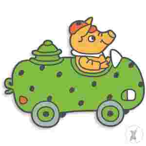 Richard Scarry: Pickle Car Enamel Pin