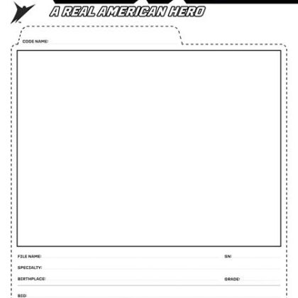 Gi Joe A Real American Hero #325 Cvr F Blank Sketch File Card Var