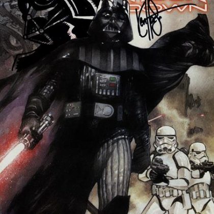 Df Star Wars Vader Down #1 Df Exclusive Signed And Remarked By Ken Haeser With Darth Vader Head Sketch