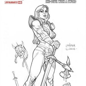 RED SONJA SHE DEVIL WITH A SWORD #1 CVR M INC 1:15 JOSEPH MICHAEL LINSNER LINE ART COVER VAR